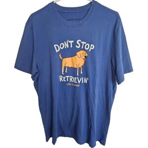 Life Is Good Women's Don't Stop Retrievin' Golden Short Sleeve Crusher Tee Sz L